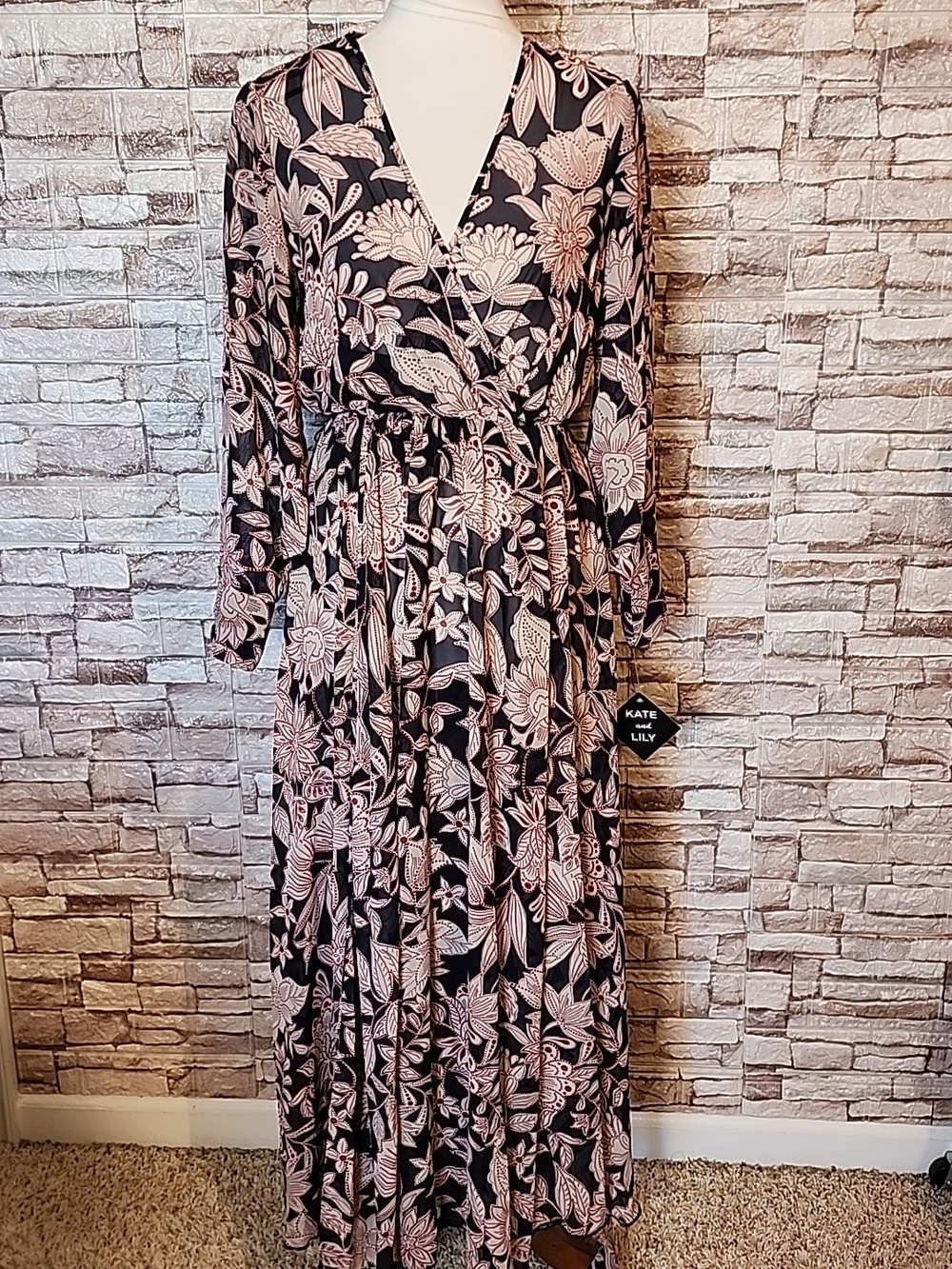 Kate And Lily Brand New Floral Wrap Dress